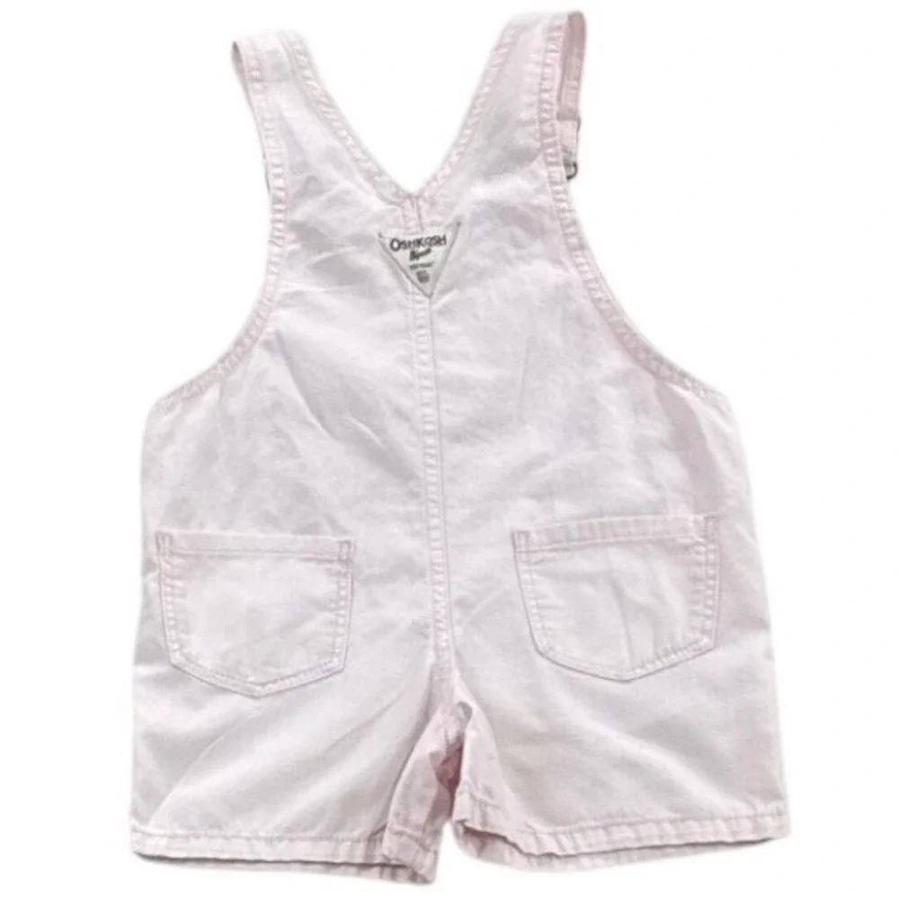 OshKosh B'gosh Pink Shortalls Toddler Girls 3T Cotton Overalls Summer